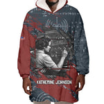 Katherine Johnson Wearable Blanket Hoodie with Chalkboard Math Scene, Verify the Numbers Quote and Space Orbit - African Pride
