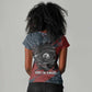 Katherine Johnson Women V-Neck T-Shirt with Chalkboard Math Scene, Verify the Numbers Quote and Space Orbit - African Pride