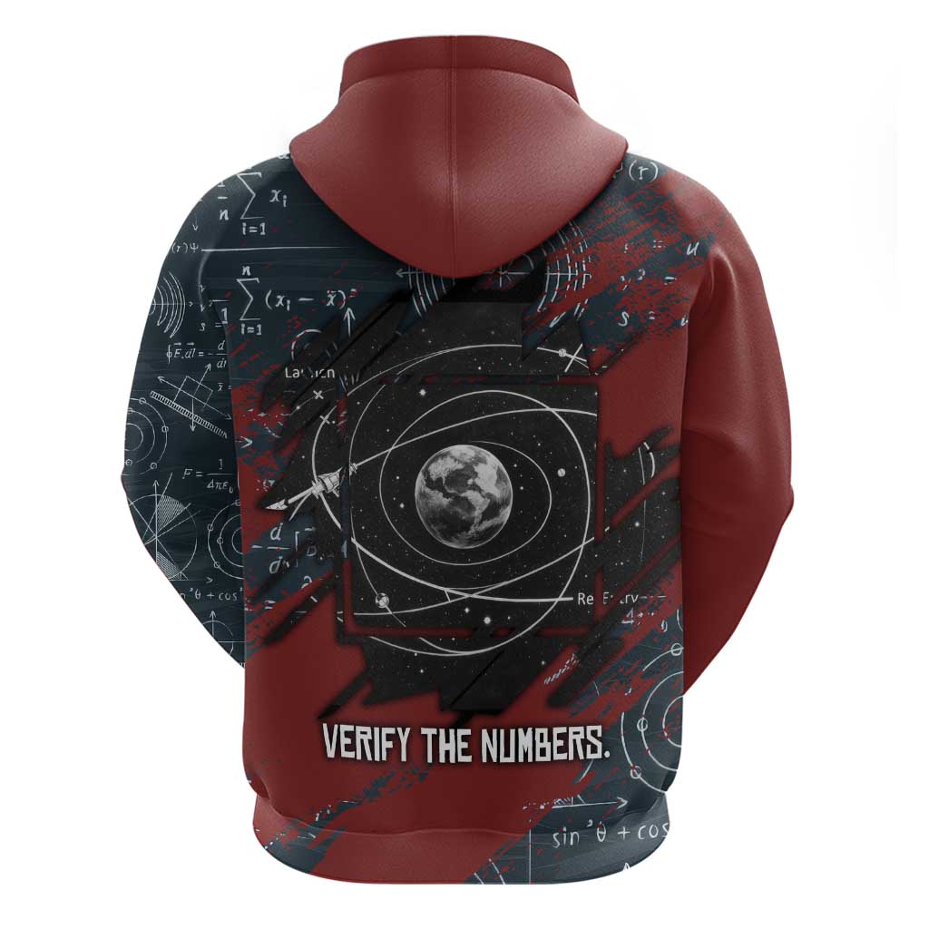 Katherine Johnson Zip Hoodie with Chalkboard Math Scene, Verify the Numbers Quote and Space Orbit - African Pride