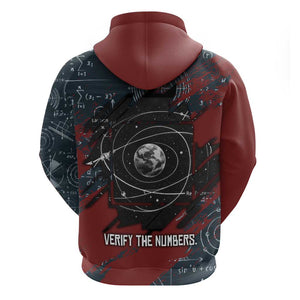 Katherine Johnson Zip Hoodie with Chalkboard Math Scene, Verify the Numbers Quote and Space Orbit - African Pride