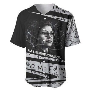 Katherine Johnson Baseball Jersey with Orbital Space Portrait, Historic NASA Launch Dates and Physics - African Pride