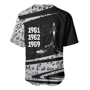 Katherine Johnson Baseball Jersey with Orbital Space Portrait, Historic NASA Launch Dates and Physics - African Pride