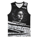 Katherine Johnson Basketball Jersey with Orbital Space Portrait, Historic NASA Launch Dates and Physics - African Pride