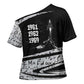 Katherine Johnson Cross Shoulder Shirt with Orbital Space Portrait, Historic NASA Launch Dates and Physics - African Pride