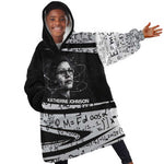 Katherine Johnson Kid Wearable Blanket Hoodie with Orbital Space Portrait, Historic NASA Launch Dates and Physics - African Pride