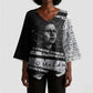 Katherine Johnson Kimono Sleeve Blouse with Orbital Space Portrait, Historic NASA Launch Dates and Physics - African Pride