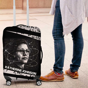 Katherine Johnson Luggage Cover with Orbital Space Portrait, Historic NASA Launch Dates and Physics - African Pride