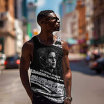 Katherine Johnson Men Tank Top with Orbital Space Portrait, Historic NASA Launch Dates and Physics - African Pride