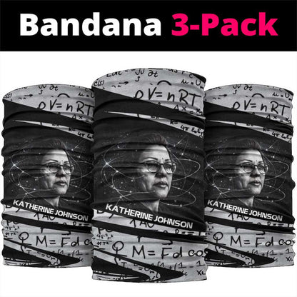 Katherine Johnson Neck Gaiter with Orbital Space Portrait, Historic NASA Launch Dates and Physics - African Pride