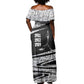 Katherine Johnson Off Shoulder Maxi Dress with Orbital Space Portrait, Historic NASA Launch Dates and Physics - African Pride