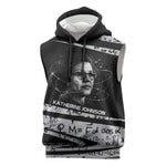 Katherine Johnson Sleeveless Hoodie with Orbital Space Portrait, Historic NASA Launch Dates and Physics - African Pride