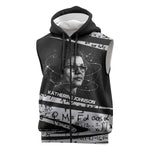 Katherine Johnson Sleeveless Zip Hoodie with Orbital Space Portrait, Historic NASA Launch Dates and Physics - African Pride