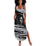 Katherine Johnson Summer Maxi Dress with Orbital Space Portrait, Historic NASA Launch Dates and Physics - African Pride