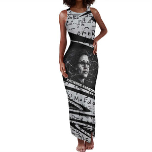 Katherine Johnson Tank Maxi Dress with Orbital Space Portrait, Historic NASA Launch Dates and Physics - African Pride