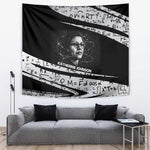 Katherine Johnson Tapestry with Orbital Space Portrait, Historic NASA Launch Dates and Physics - African Pride