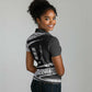 Katherine Johnson Women Polo Shirt with Orbital Space Portrait, Historic NASA Launch Dates and Physics - African Pride