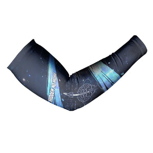Katherine Johnson Arm Sleeves with Galaxy Background, Hidden No More Quote and Rocket Brain Equation - African Pride