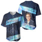 Katherine Johnson Baseball Jersey with Galaxy Background, Hidden No More Quote and Rocket Brain Equation - African Pride