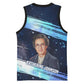 Katherine Johnson Basketball Jersey with Galaxy Background, Hidden No More Quote and Rocket Brain Equation - African Pride
