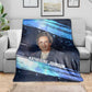 Katherine Johnson Blanket with Galaxy Background, Hidden No More Quote and Rocket Brain Equation - African Pride