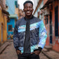 Katherine Johnson Bomber Jacket with Galaxy Background, Hidden No More Quote and Rocket Brain Equation - African Pride