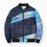 Katherine Johnson Bomber Puffer Jacket with Galaxy Background, Hidden No More Quote and Rocket Brain Equation - African Pride