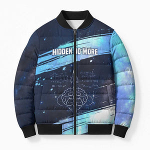 Katherine Johnson Bomber Puffer Jacket with Galaxy Background, Hidden No More Quote and Rocket Brain Equation - African Pride