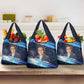 Katherine Johnson Grocery Bag with Galaxy Background, Hidden No More Quote and Rocket Brain Equation - African Pride
