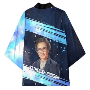 Katherine Johnson Kimono with Galaxy Background, Hidden No More Quote and Rocket Brain Equation - African Pride