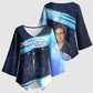 Katherine Johnson Kimono Sleeve Blouse with Galaxy Background, Hidden No More Quote and Rocket Brain Equation - African Pride