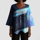 Katherine Johnson Kimono Sleeve Blouse with Galaxy Background, Hidden No More Quote and Rocket Brain Equation - African Pride