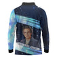 Katherine Johnson Long Sleeve Polo Shirt with Galaxy Background, Hidden No More Quote and Rocket Brain Equation - African Pride