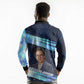 Katherine Johnson Long Sleeve Polo Shirt with Galaxy Background, Hidden No More Quote and Rocket Brain Equation - African Pride