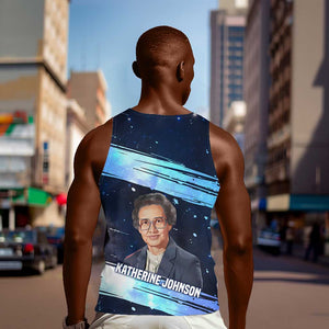 Katherine Johnson Men Tank Top with Galaxy Background, Hidden No More Quote and Rocket Brain Equation - African Pride