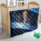 Katherine Johnson Quilt with Galaxy Background, Hidden No More Quote and Rocket Brain Equation - African Pride