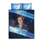 Katherine Johnson Quilt Bed Set with Galaxy Background, Hidden No More Quote and Rocket Brain Equation - African Pride