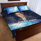 Katherine Johnson Quilt Bed Set with Galaxy Background, Hidden No More Quote and Rocket Brain Equation - African Pride