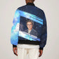 Katherine Johnson Sleeve Zip Bomber Jacket with Galaxy Background, Hidden No More Quote and Rocket Brain Equation - African Pride
