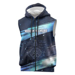 Katherine Johnson Sleeveless Zip Hoodie with Galaxy Background, Hidden No More Quote and Rocket Brain Equation - African Pride