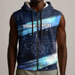 Katherine Johnson Sleeveless Zip Hoodie with Galaxy Background, Hidden No More Quote and Rocket Brain Equation - African Pride
