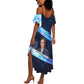 Katherine Johnson Summer Maxi Dress with Galaxy Background, Hidden No More Quote and Rocket Brain Equation - African Pride