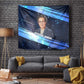 Katherine Johnson Tapestry with Galaxy Background, Hidden No More Quote and Rocket Brain Equation - African Pride