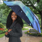 Katherine Johnson Umbrella with Galaxy Background, Hidden No More Quote and Rocket Brain Equation - African Pride
