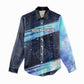 Katherine Johnson Women Casual Shirt with Galaxy Background, Hidden No More Quote and Rocket Brain Equation - African Pride