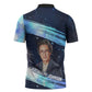 Katherine Johnson Zipper Polo Shirt with Galaxy Background, Hidden No More Quote and Rocket Brain Equation - African Pride