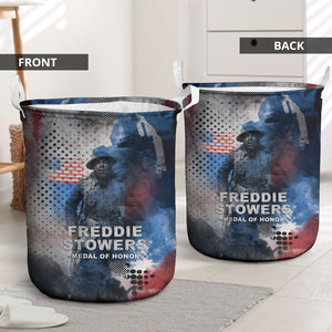Freddie Stowers Laundry Basket African American Military Hero - Medal Of Honor 157th Infantry Division