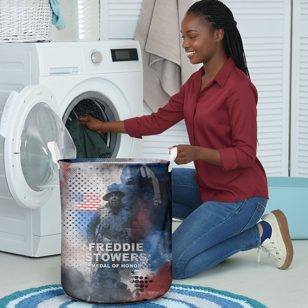 Freddie Stowers Laundry Basket African American Military Hero - Medal Of Honor 157th Infantry Division