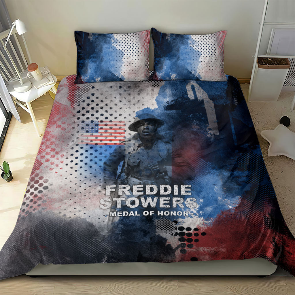 Freddie Stowers Bedding Set African American Military Hero - Medal Of Honor 157th Infantry Division