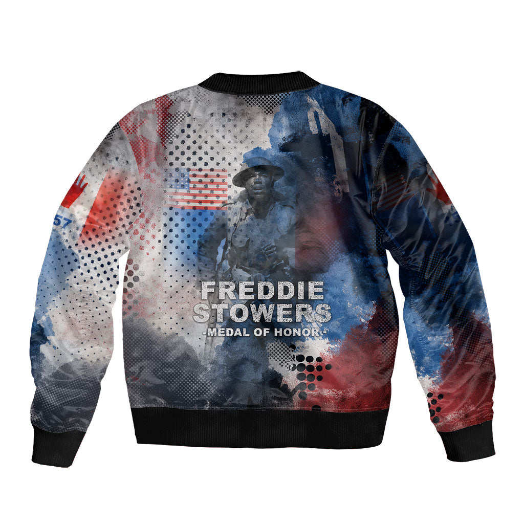 Freddie Stowers Bomber Jacket African American Military Hero - Medal Of Honor 157th Infantry Division