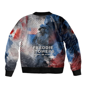 Freddie Stowers Bomber Jacket African American Military Hero - Medal Of Honor 157th Infantry Division